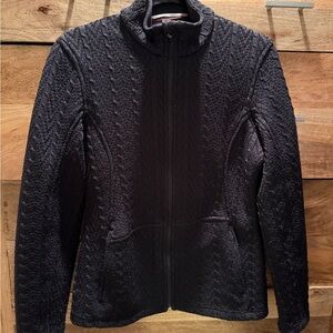 Women's Black Spyder Textured Jacket, large